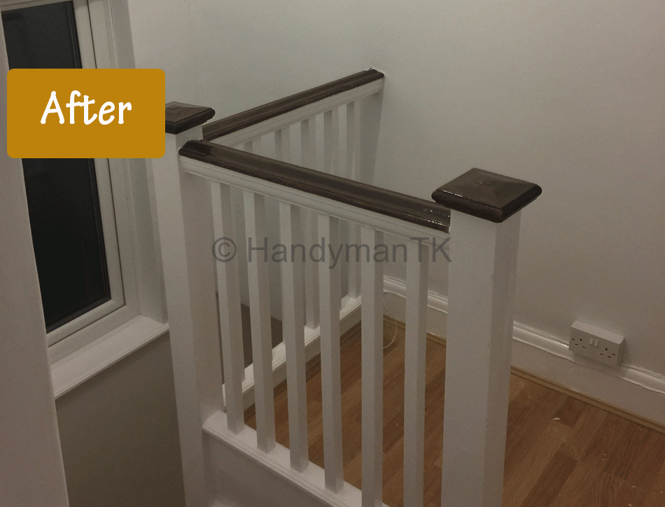 AFTER: Banister Vanish & Gloss Paint