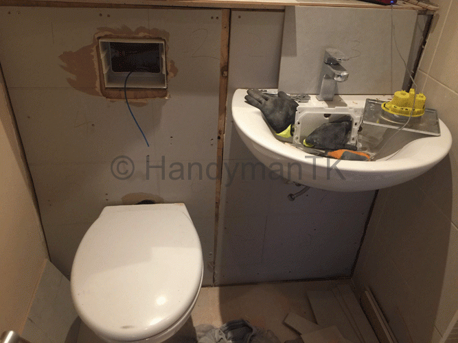 HandymanTK preparing wall before tiling